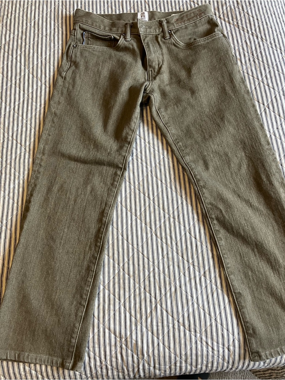 Hiroshi Kato Jeans The Hammer -Dark Green Raw 10.5oz Selvedge 30x26 Made in USA